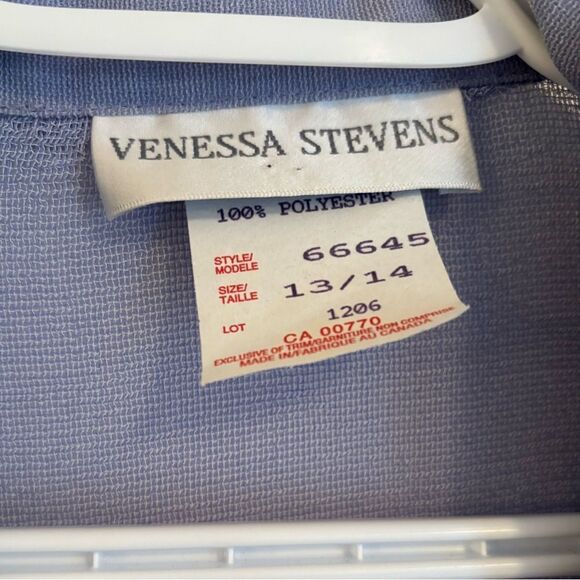 Vintage 90s periwinkle sheer midi open short sleeve blazer - Picture 7 of 8